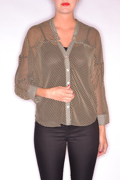 Abstract Striped Blouse